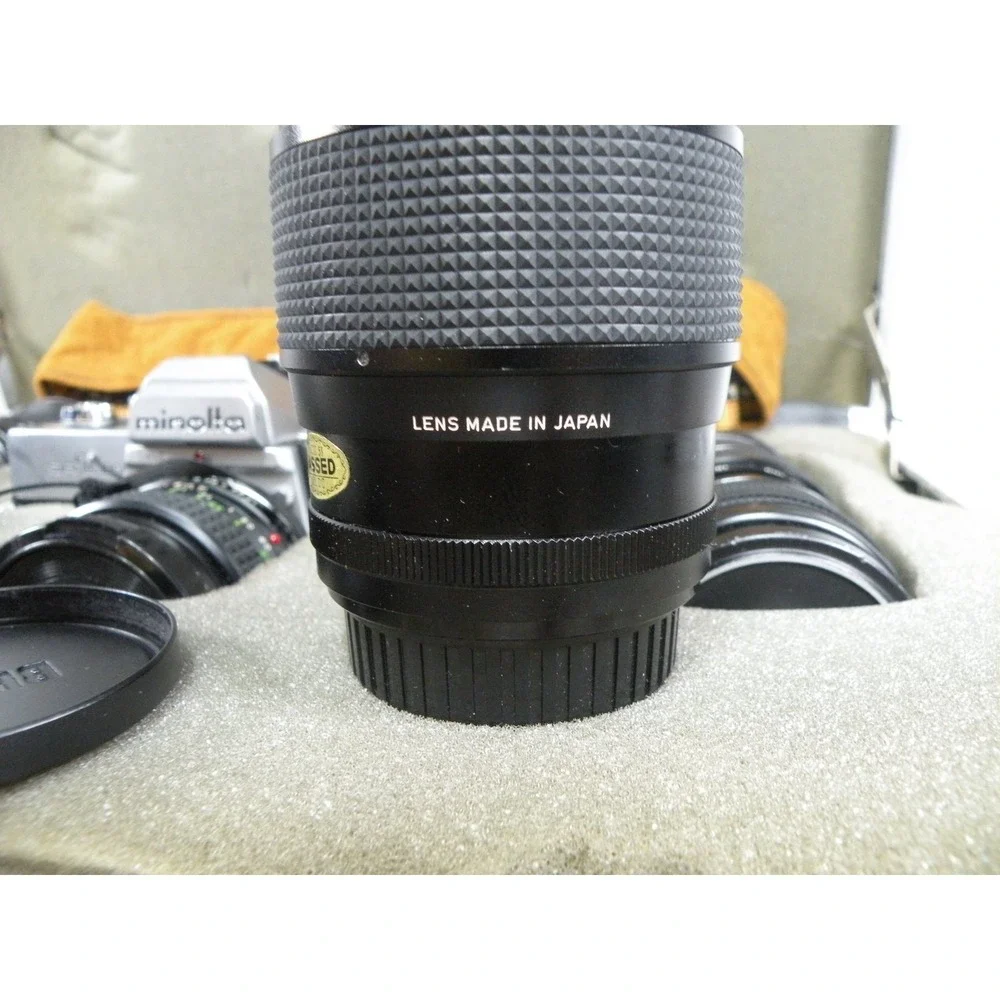 Minolta SRT 202 CLC 35mm Film Camera Kit w/ MC Rokkor-X 50mm, Vivitar, Braun